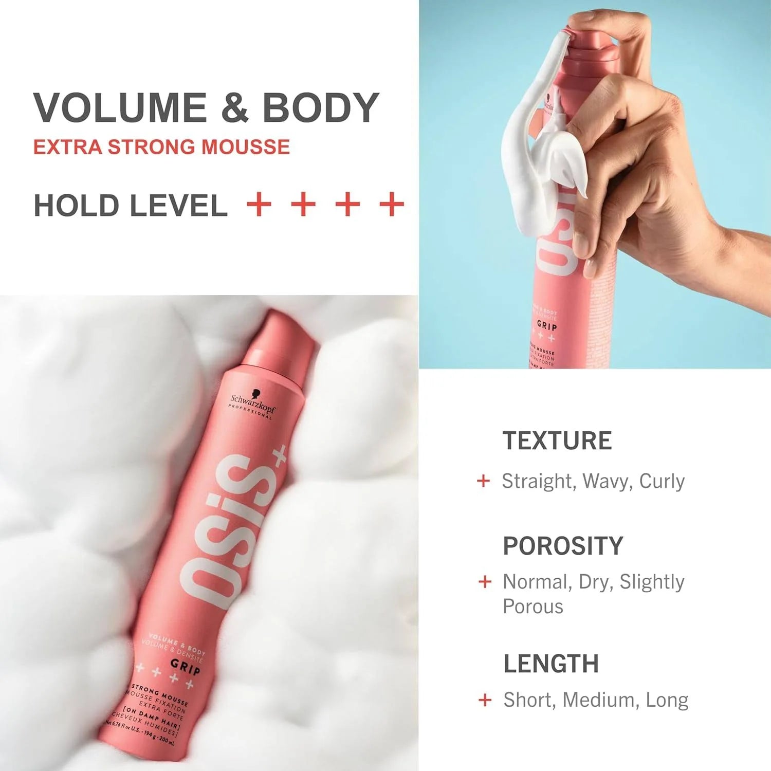 OSiS+ Air Whip Flexible Mousse